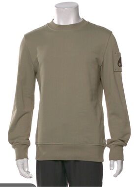 Moose Knuckles Men's Crewneck Sweater in Olive